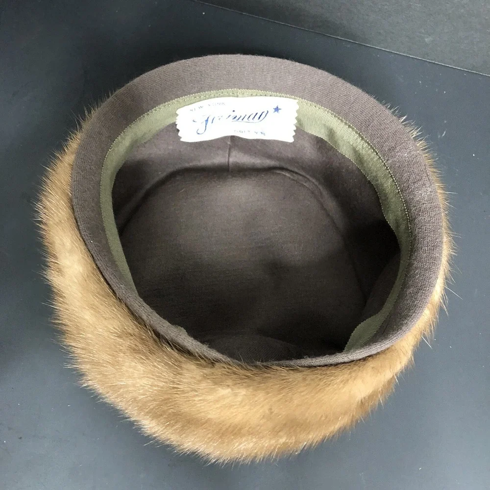 Fur Pill Box Hat Original Freiman New York Vintage Wedding Derby Church Formal